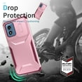 thumbnail image 4 of ELEHOLD for Moto G Play 4G 2024 Case,Military Grade Drop Protection Heavy Duty Non-slip Rugged Shockproof Protective Case with Slide Window Cover for Moto G Play 4G 2024,Pink, 4 of 7