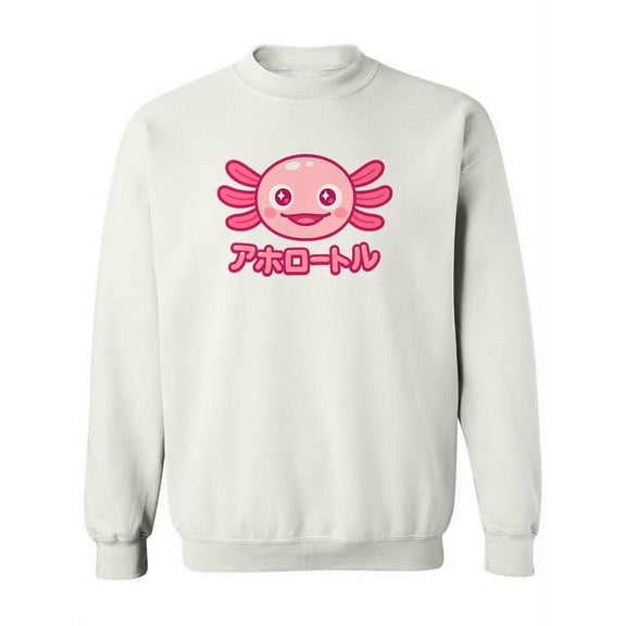 Kawaii Axolotl Japanese Design Sweatshirt Women -Image by Shutterstock, Female 5X-Large
