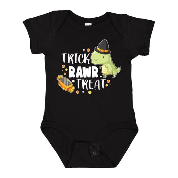 Inktastic Halloween Trick Rawr Treat with Dinosaur Boys or Girls Baby Bodysuit