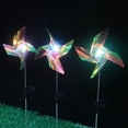 thumbnail image 2 of Paquete de dos Molino de viento solar Lámpara de tierra LED Jardín al aire libre Luz decorativa para césped Molino de viento solar giratorio Altura total 72 cm Material: PVC ANGGREK  Otros, 2 of 8
