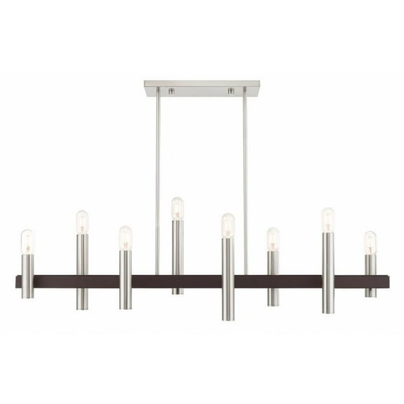 Scandinavian Mid Century Modern 6 Light Small Chandelier-Brushed Nickel Finish Bailey Street Home 218-Bel-4188576