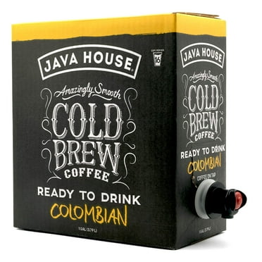 Java House Single Origin Cold Brew Coffee On Tap, Colombian Black, No Sugar, Always Fresh and Ready to Drink, Not a Concentrate, 128 fl oz
