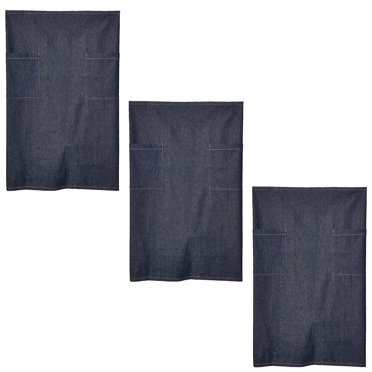 3-PACK Chef Code Apron 32" Long, Waist Tie Denim Apron