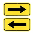 thumbnail image 1 of Uxcell 2-Pack Señales de Flecha Negras, 11.81 x 5.91 Señal Reflectante de Flecha Unidireccional para Decoraciones de Jardín y Césped al Aire Libre, Señal de Calle [Amarillo/Negro], 1 of 1
