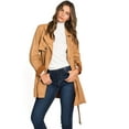 thumbnail image 2 of Love Tree Women's Juniors Faux Suede Light Layering Trench Coat (Camel, Small), 2 of 4