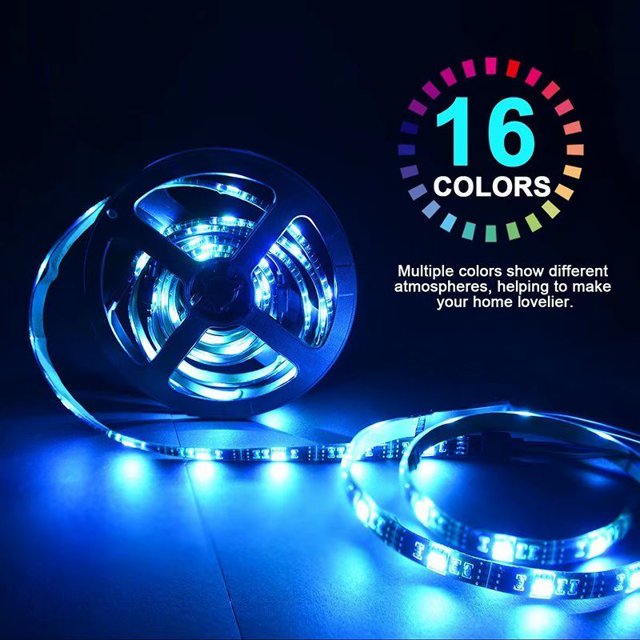 VicTsing Rétroéclairage TV à DEL Bande Lumineuse USB à DEL 0,5 m 5050 Kit de Bandes Lumineuses RVB Éclairage à Biais avec Télécommande pour HDTV Accessoires pour Téléviseur à Écran Plat Moniteurs de Bureau PC Multicolore