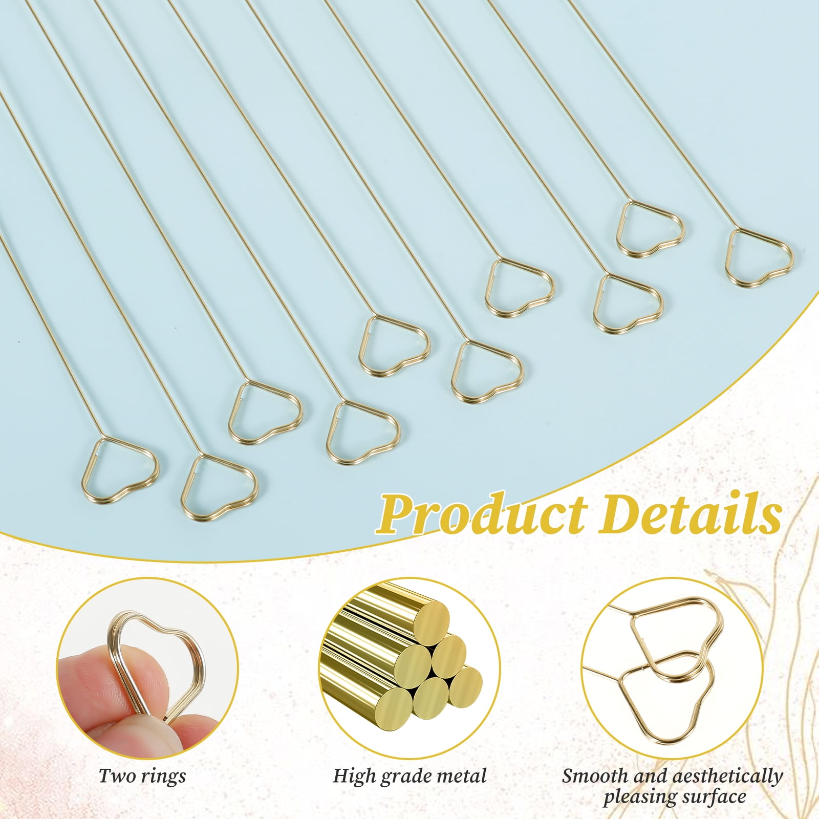 Threns 400 Pcs Floral Card Holder Pick 12 Inches Metal Flower Card Holder Stick for Birthday Party Engagement Wedding Formal Meeting