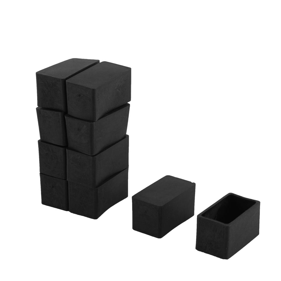Unique Bargains 10 Pcs Antislip Rubber Rectangle 40mm x 20mm Chair Foot Cover Table Furniture Leg Protector Black