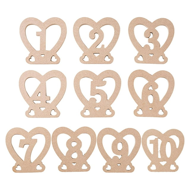 Siruishop 10 Pieces Wood Table Numbers Decorative for Catering Centerpiece Anniversary