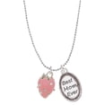 thumbnail image 1 of Delight Jewelry Silvertone Large 3-D Pink Strawberry with Crystals Best Mom Ever Charm Necklace, 1 of 4
