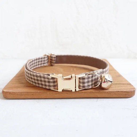 Velvet Pattern Cat Collar w/ Bowtie - Engrave Your Pet's ID