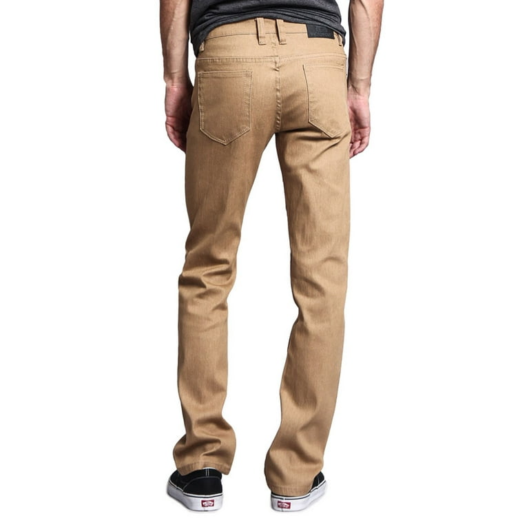 Victorious Men's Basic Casual Slim Fit Stretch Chino Pants DL1250 - KHAKI -  36/30