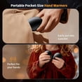 thumbnail image 6 of Magnetic Rechargeable Hand Warmer 2 Pack, Digital Display, 3 Heating Levels, Portable Pocket Heater for Outdoor Sports, Camping, Winter Gift, 6 of 11