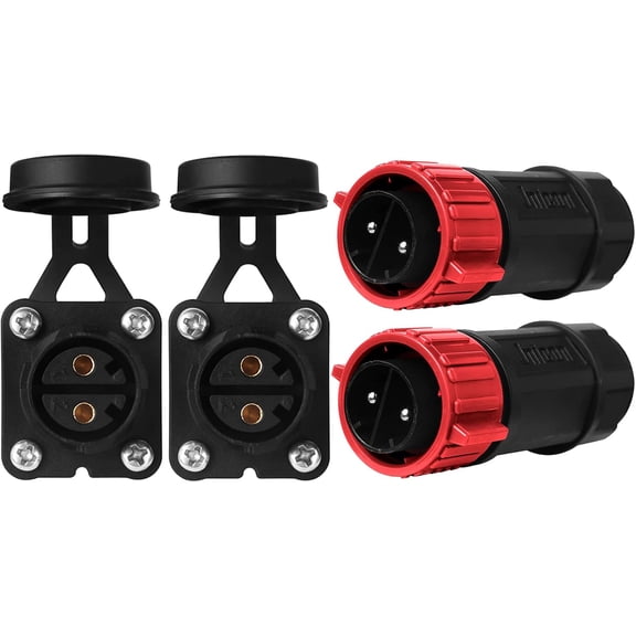 RVKXHD Trolling Motor Plug Receptacle Set, 12V/24V/ 36V/48V Plug for Trolling Motor/Down Rigger/Fishing Reel,Waterproof Marine Boat DC Power Connector