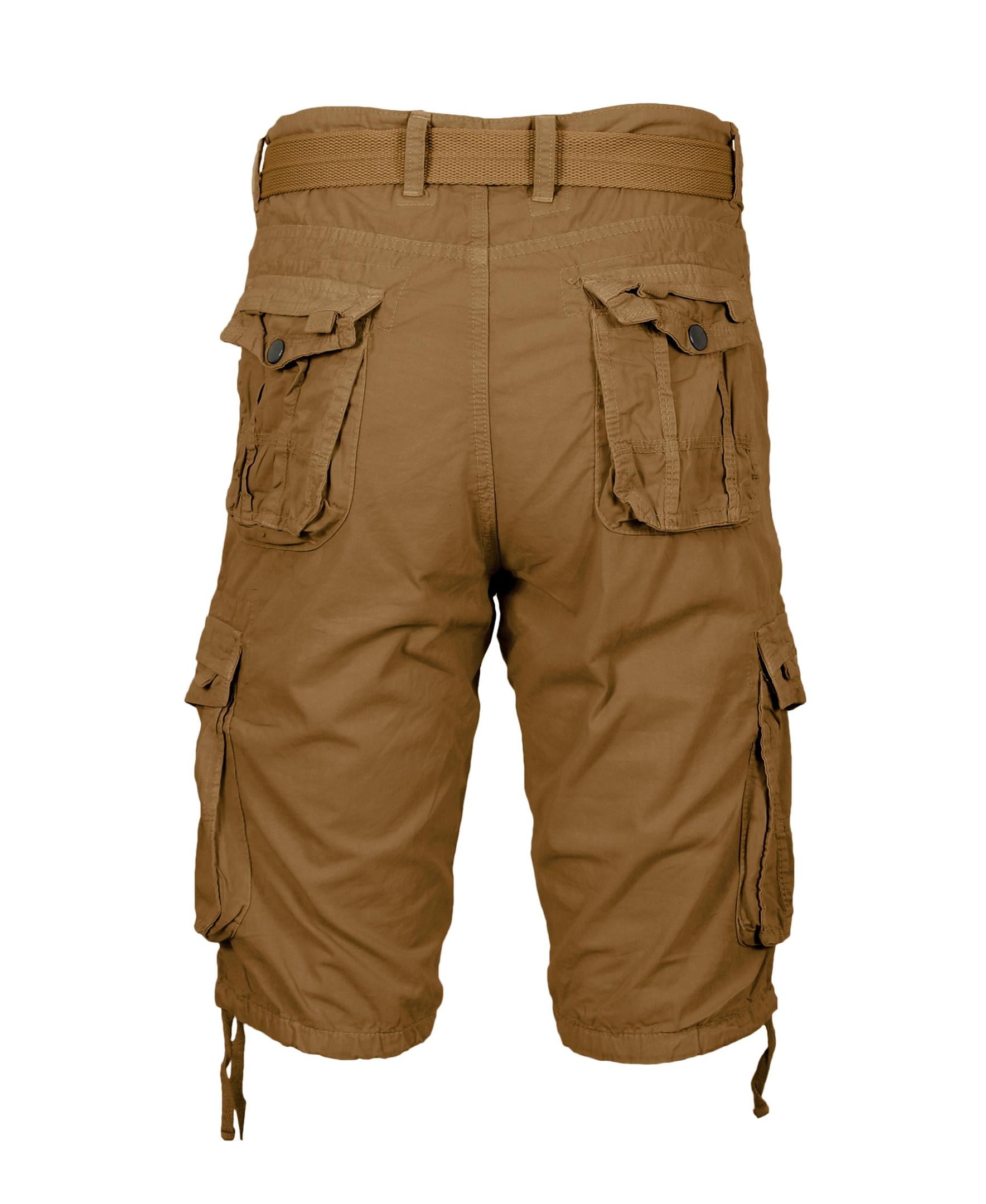 【HI FI FNK】Mett Dirty Washed Cargo Shorts Men's Belted Cargo Shorts 100% Cotton Distressed Washed
