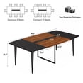 thumbnail image 2 of 96-inch conference table, equipped with power sockets, large conference table, sturdy metal legs, 2 cable clamps, modern office conference table, suitable for 8 to 10 people to use, 2 of 8