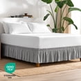 thumbnail image 6 of Bare Home Adjustable Wrap Around Bed Skirt - 15 Inch Drop - Easy Fit - Ruffle Pleats - King, Light Gray, 6 of 10