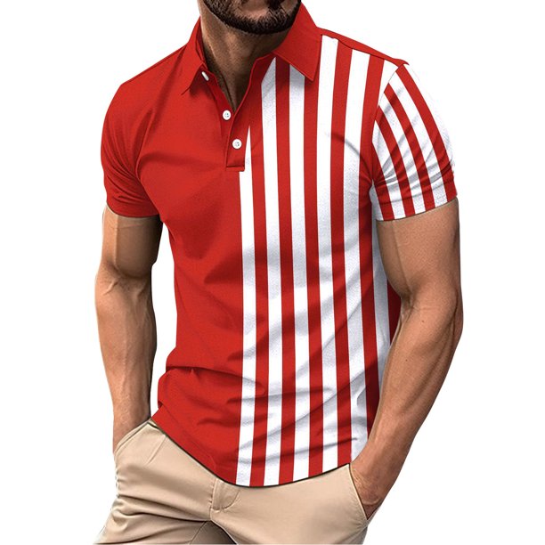Men's Summer Leisure Culture Breathable Short Sleeved Shirt Top 2XL
