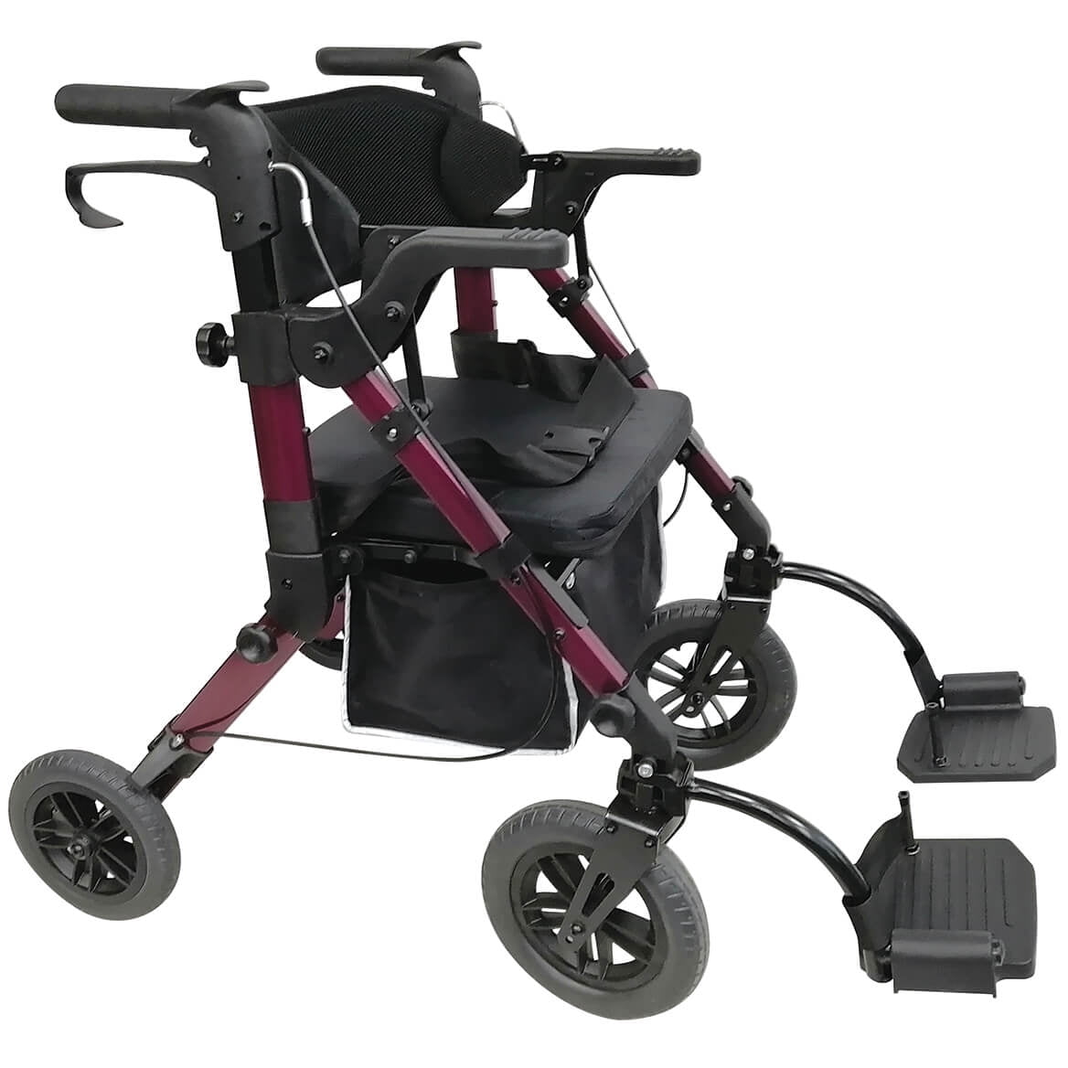 LivingSURETM Dual Function Transport Chair and Rollator XLm Magenta
