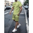 thumbnail image 4 of Ropa deportiva para hombre, camiseta de manga corta y pantalones cortos, traje completo de verano de 2 piezas, traje deportivo informal a la moda para correr, novedad de 2024, 4 of 5