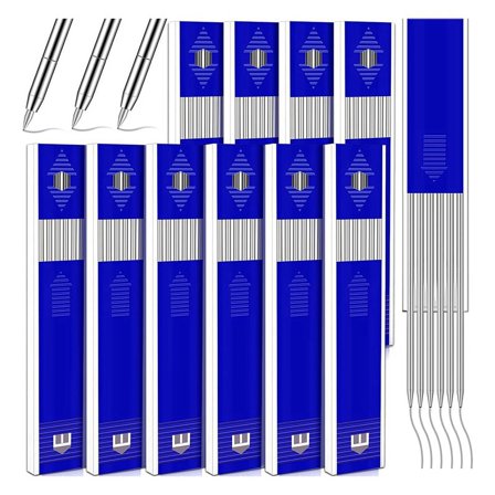 Mawalde 60 Pcs 2.8 mm Solid Welder Pencil Refills for Carpenter Mark Pencils Deep Hole Mechanical Pencil
