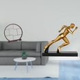 thumbnail image 2 of Expositor de madera antiguo con estatua de corredor moderna, escultura de arte abstracto para decoración del hogar, entrada, mesa, organizador de ofic, 2 of 8