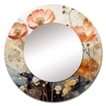 thumbnail image 2 of Designart "Peach Blossoming composition II" Abstract Botanicals Rund Mirror For Wall Decor - Large Peach Round Print Mirror - Round Cottage Mirror 23" x 23" Inch - Wall Mounted Round Large Mirror, 2 of 5