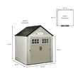 thumbnail image 6 of Rubbermaid 7x7 Feet Resin Outdoor Storage Shed + 34 Inch Tool & Sports Shed Rack, 6 of 12