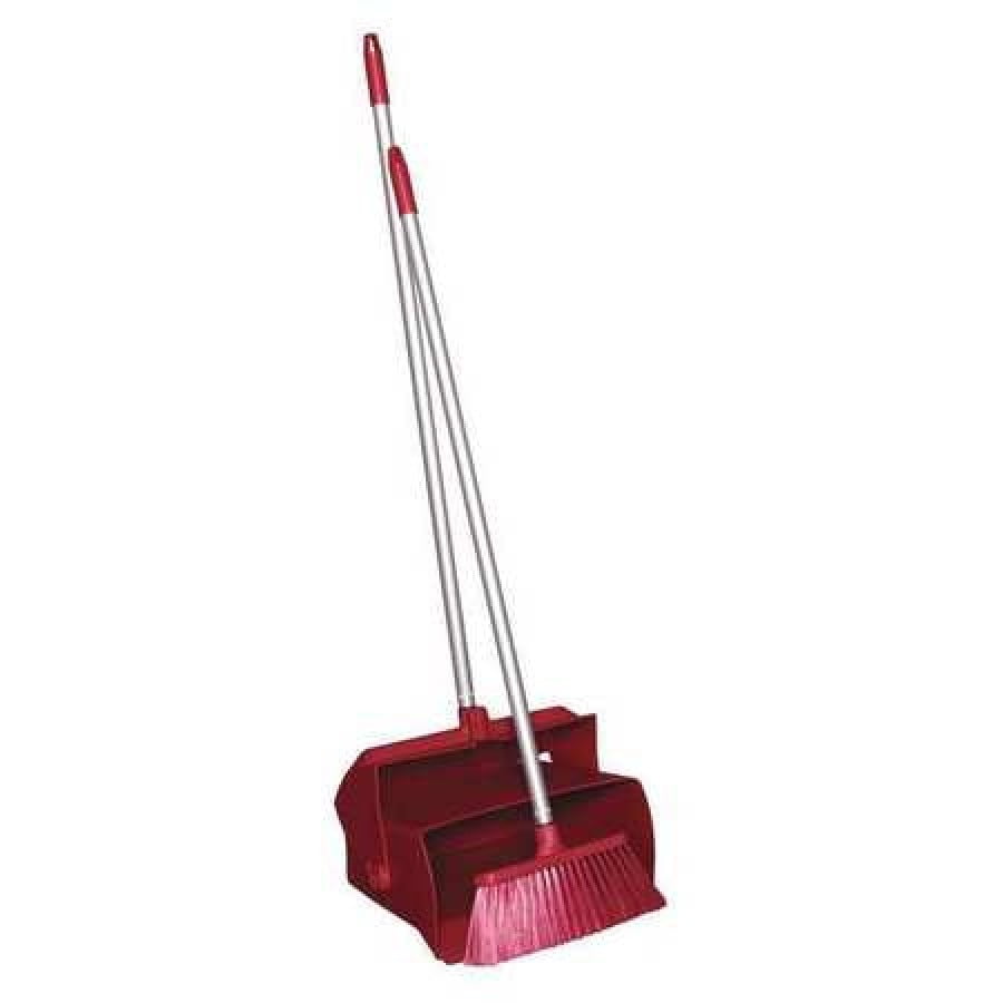 REMCO 62504 Lobby Dust Pan and Broom Set,Red
