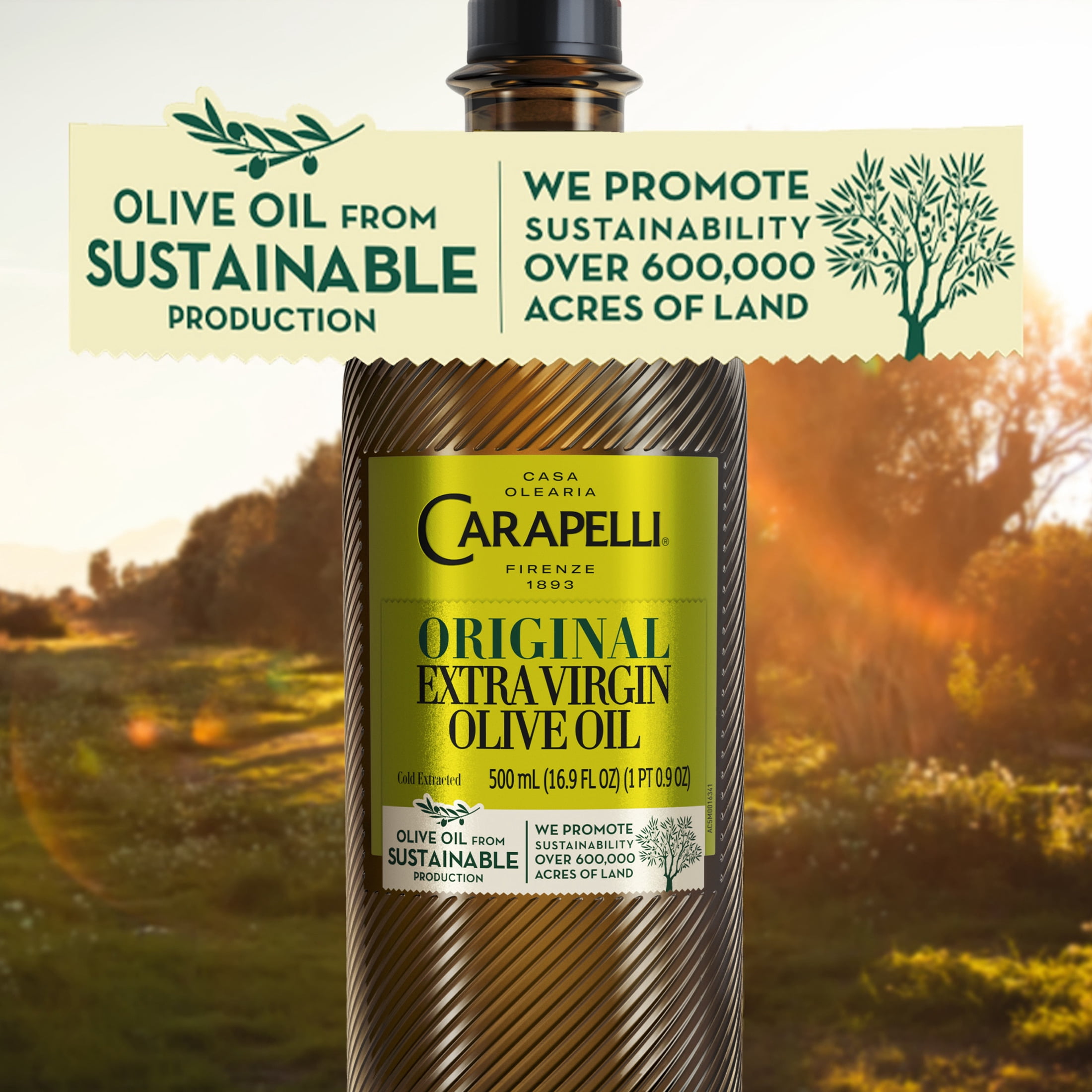 Carapelli Original Extra Virgin Olive Oil, Cold Extracted, Contains Polyphenols and Antioxidants, 16.9 fl oz