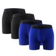 thumbnail image 3 of 4PK Performance Mens Boxer Briefs Polyester Underwear Size Small, Medium, Large, XL & XXL, 3 of 11