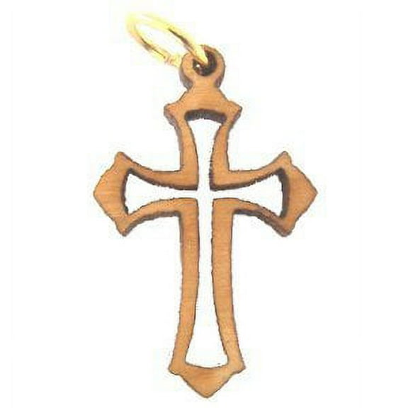 Fleur-de-lis Cross Olive wood Laser (6cm or 2.36" long )