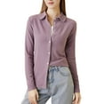 thumbnail image 1 of Cardigan à Col Rabattu en Velours Allemand Couleur Unie pour Usage Quotidien et Style Polyvalent, 1 of 8