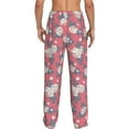 thumbnail image 3 of Goofa Rose Flowers Printed Soft Pajama Pants for Men, Wide Leg Comfy Casual Lounge Yoga Pants-Small, 3 of 9