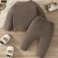 thumbnail image 4 of CAIVO Baby Fall Solid Color Long Sleeve Sweatshirt Tops Pants Sets Winter Outfits Sets Clothes For Boys Girls Classic Toddler Child Daily Wear Trousers, 4 of 4