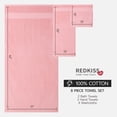 thumbnail image 3 of REDKISS 8-Piece 100% Cotton Towel Set, 600GSM Luxury Pink Bath Towels. Quick Dry Hand Towels & Washcloths, 3 of 8