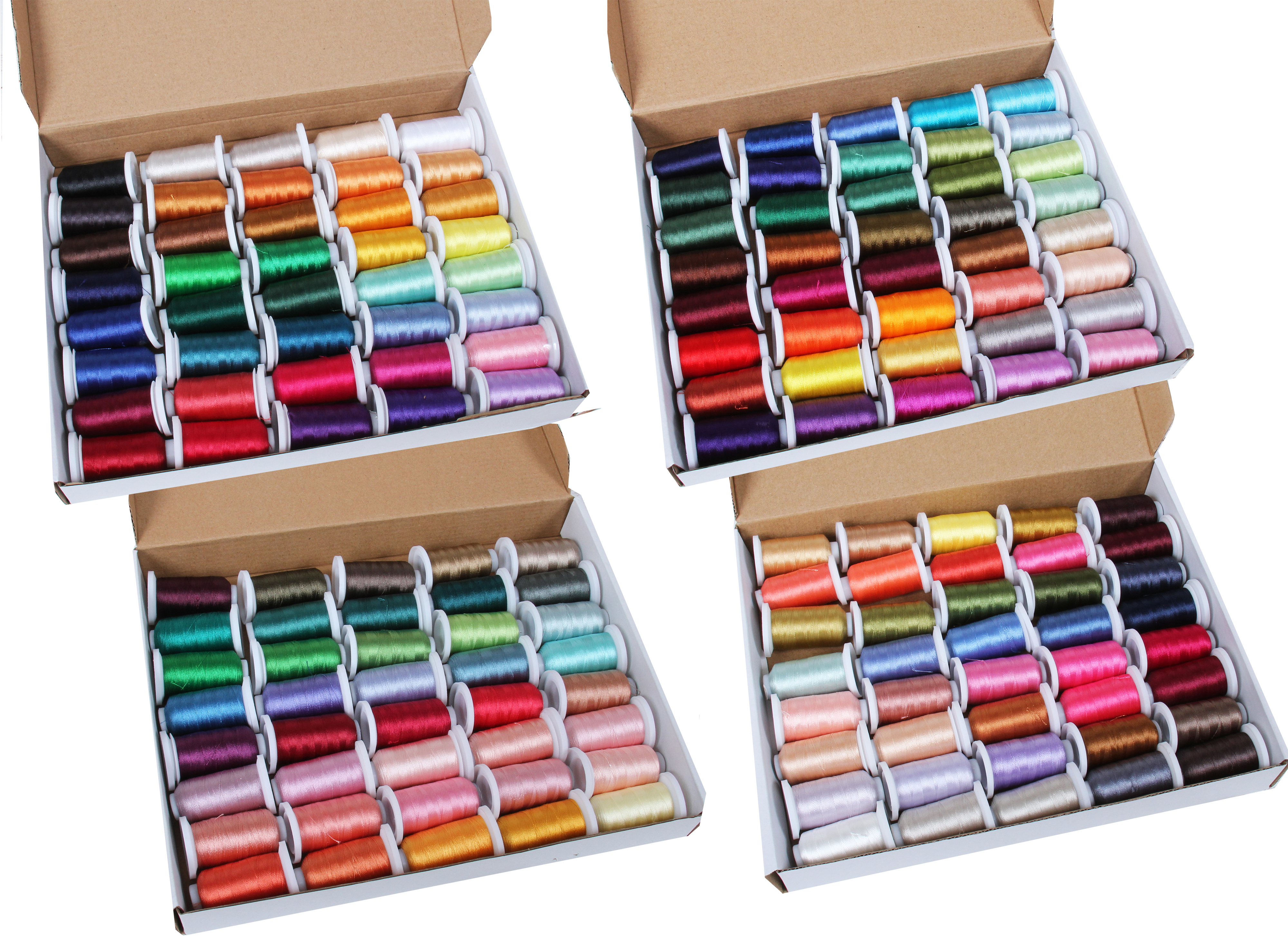 Threadart 160 Spool Polyester Embroidery Machine Thread Sets Vibrant, Jewel, Vivid, and Brilliant Color Sets Included | 500M Spools 40wt | For Brother Babylock Janome Bernina Machines - 160 Colors