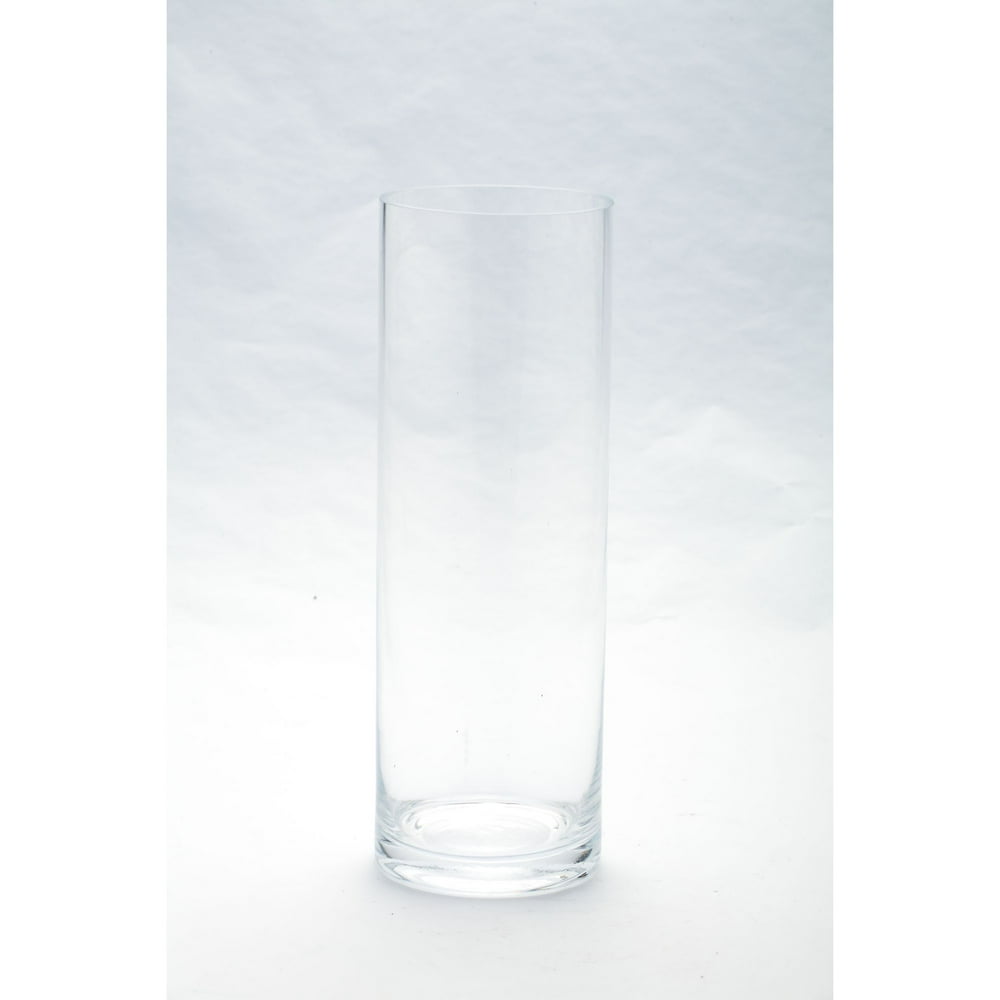 12" Clear Cylindrical Glass Vase
