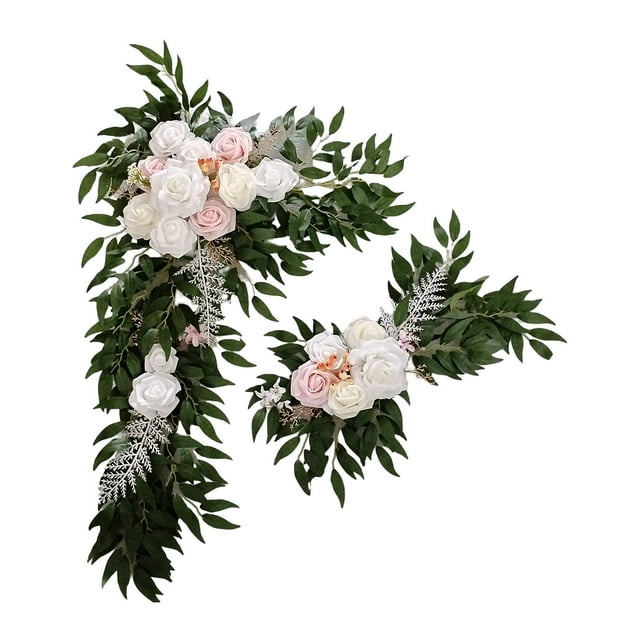 Kit de arreglo floral para arco de boda, centro de mesa para fiesta, ceremonia en casa Blanco