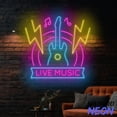 thumbnail image 4 of Handmadetneonsign Live Music Neon Sign, Electric Guitar Wall Art, Guitar Wall Decor, Music Led Light 73081, 4 of 5