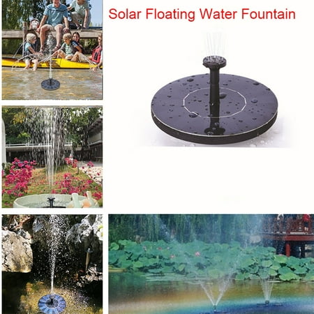 Mini Solar Powered Floating Fountain Pool Water Pump Garden Plants Watering, With 4 different Spray Heads for Bird Bath Pond, Pool, Patio Decoration (Best Solar Water Pump)