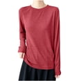 thumbnail image 3 of LWFFDAW Rash Guard Shirt for Women Long Sleeve Crew Neck UPF 50+ Protection Sun Shirts Lightweight Loose Travel Hiking Shirt, 3 of 6
