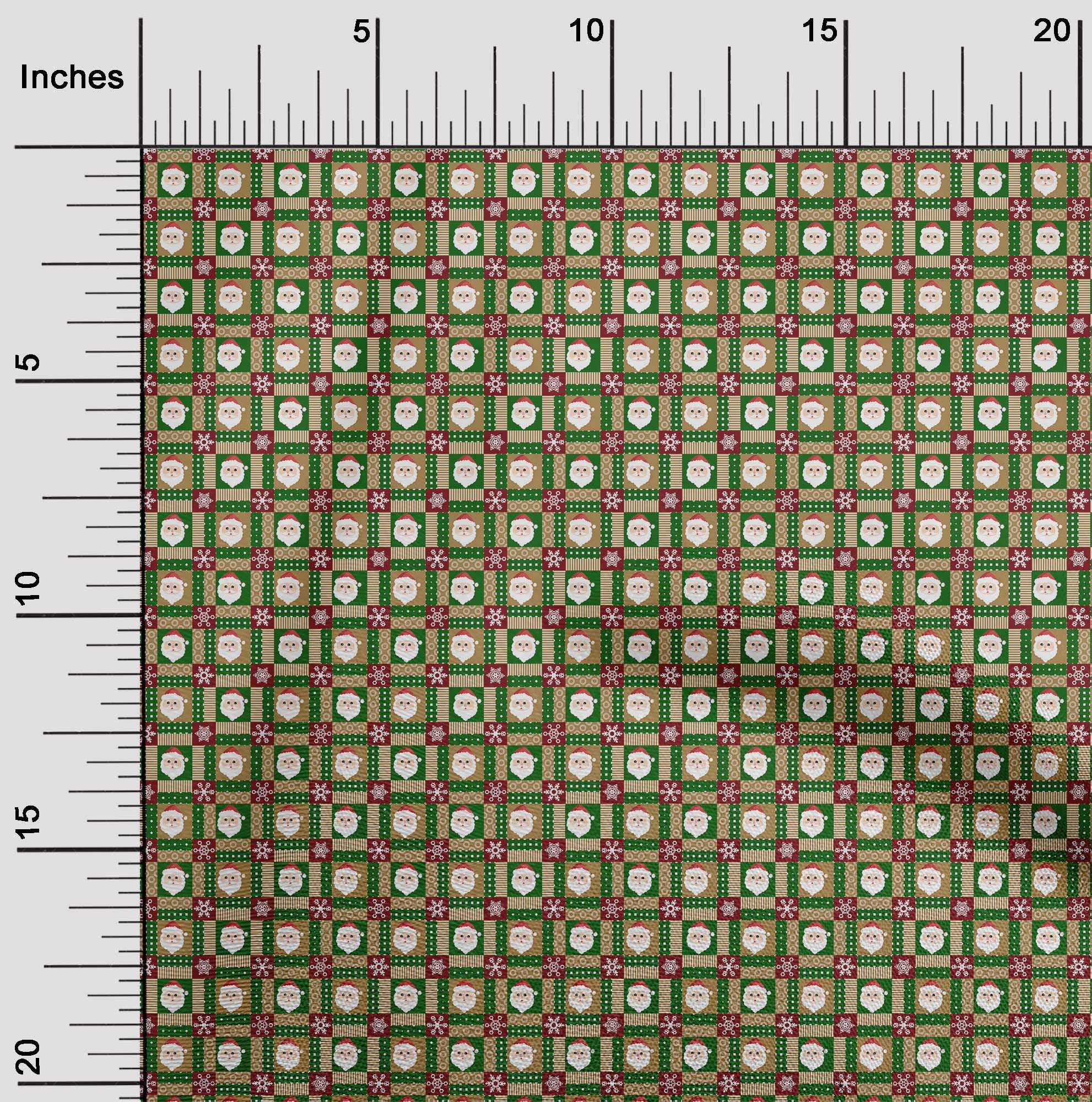 oneOone Polyester Spandex Green Fabric Merry Christmas Craft Projects Decor Fabric Printed By The Yard 56 Inch Wide-KRQ