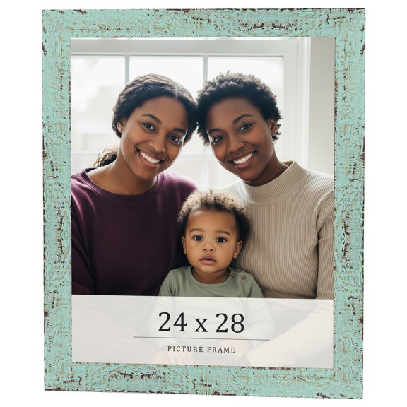 24x28 Frame Green Solid Wood Picture Frame Width 1.125 Inches | Interior Frame Depth 0.5 Inches |