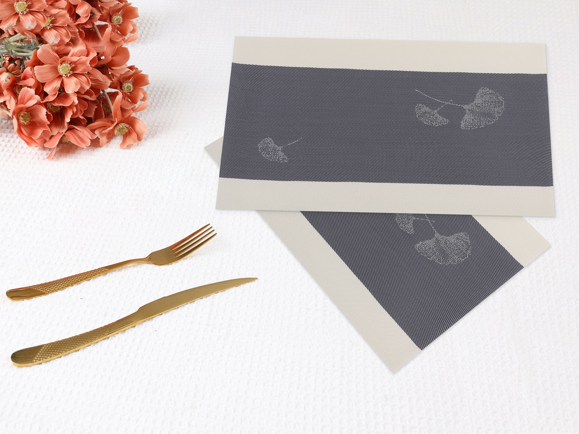 Unique Bargains Set of 6 Placemats for Kitchen Dining Table Decor Brown