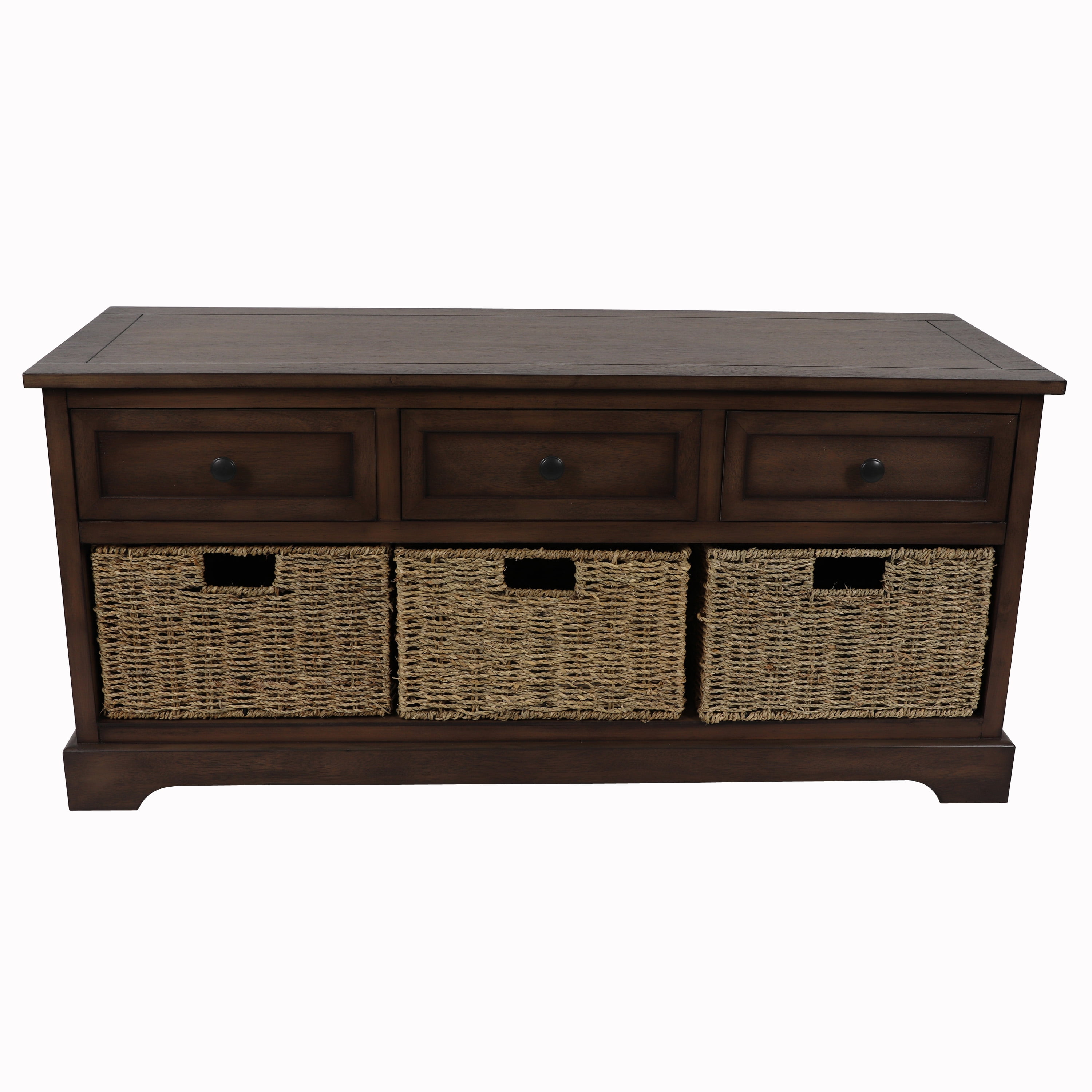 Montgomery Entryway Storage Bench with Baskets, Multiple Finishes