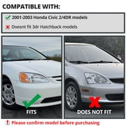 Spec-D Tuning Chrome Housing Clear Lens Headlights Compatible with 2001-2003 Honda Civic LX EX L+R Pair Head Light Lamp Assembly