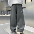 thumbnail image 5 of CAUYDY Kid's Fall Pants Loose Fit Casual Winter Suitable for Medium and Large Boys Sports Pants Sweatpants Trend Dark Gray Sizes 13-14 Years, 5 of 9