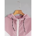 thumbnail image 2 of Veste à Capuche à Manches Longues pour Femme avec Design Patchwork et Poches Zippées pour Tenue Sportive Extérieure, 2 of 4