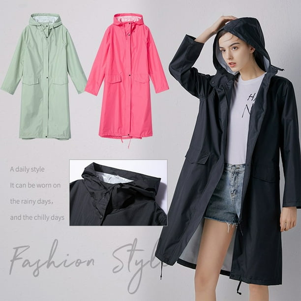 Khaki raincoat top with hood
